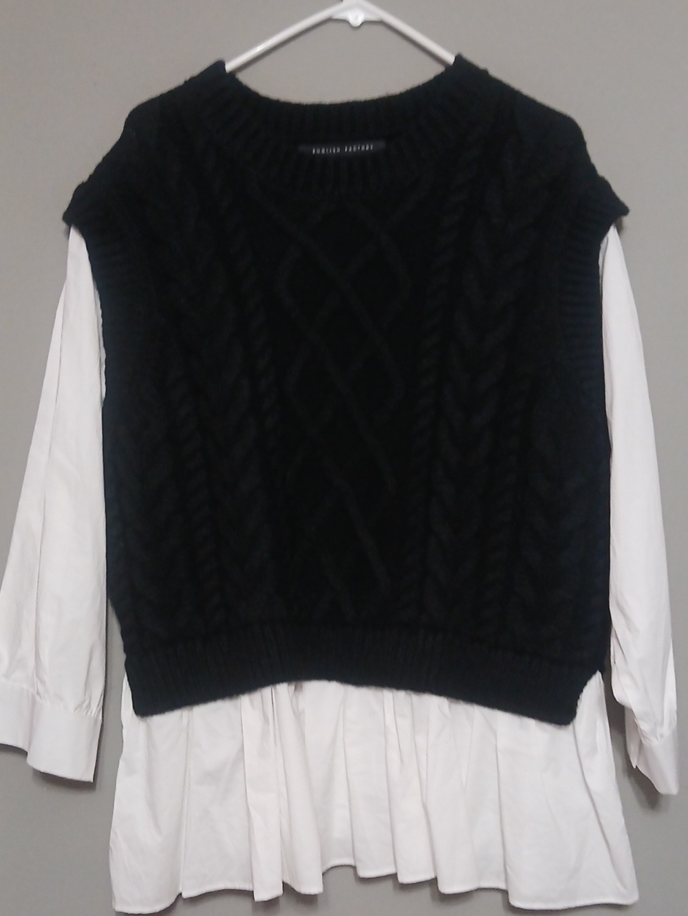 English Factory Black Cable-Knit V-Neck Sweater Vest